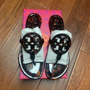 Tory Burch Tortoise Shell Miller Sandals Size 10.5